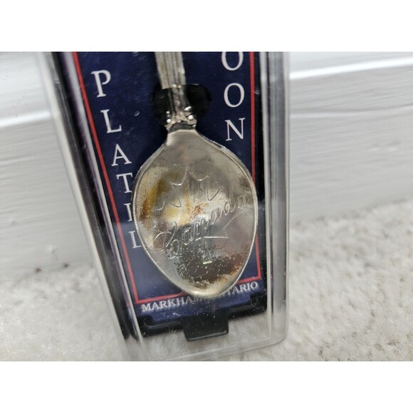 Souvenir Collectible Silver Plated Spoon - Markham Ontario Canada US Flag - Picture 3 of 4